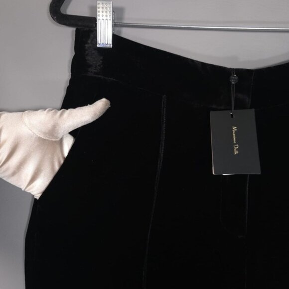 NWT MASSIMO DUTTI Women SILK MULBERRY Blend Velvet Trousers 5093/692/800 Size 8 - Picture 11 of 16